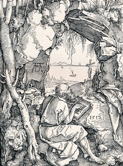 St. Hieronymus in einer Höhle, 1512 von Albrecht Dürer