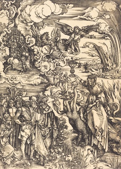 Die babylonische Hure, wahrscheinlich um 1496-1498 von Albrecht Dürer