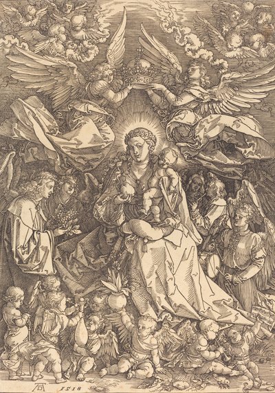 Die Jungfrau umgeben von vielen Engeln, 1518 von Albrecht Dürer