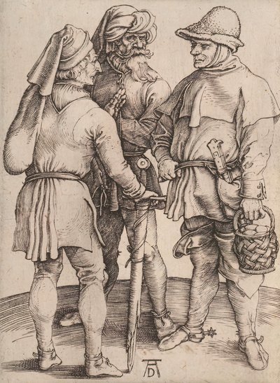 Drei Bauern im Gespräch, 1497-1498 von Albrecht Dürer