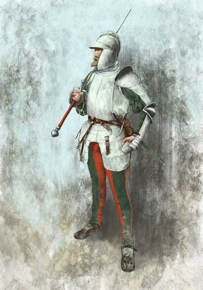Landsknecht in Rüstung (Illustration) von Alessandro Lonati