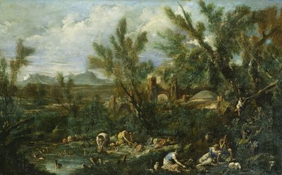 Landschaft mit Geschirrspülern von Alessandro Magnasco