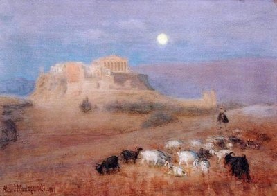 Die Akropolis in der Dämmerung von Alex J. Mavrogordato