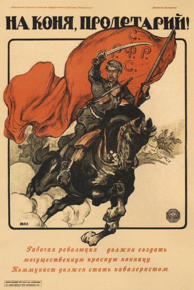 Zu Pferd, Proletarier! Poster, 1918 von Alexander Petrovich Apsit