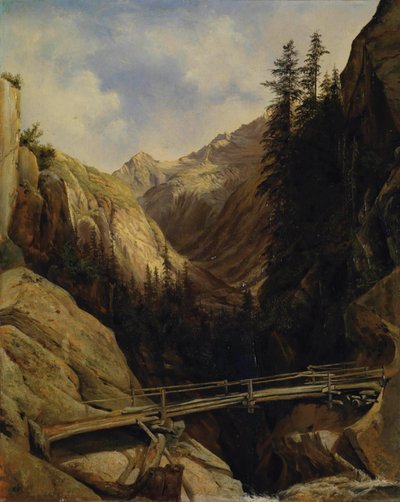 An der Kaskade von Handeck, 1842-43 von Alexandre Calame