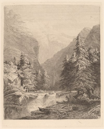 Bergwasserfall von Alexandre Calame