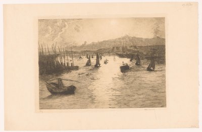Hafen mit Sonnenuntergang von Alexandre Lunois (signed by artist)
