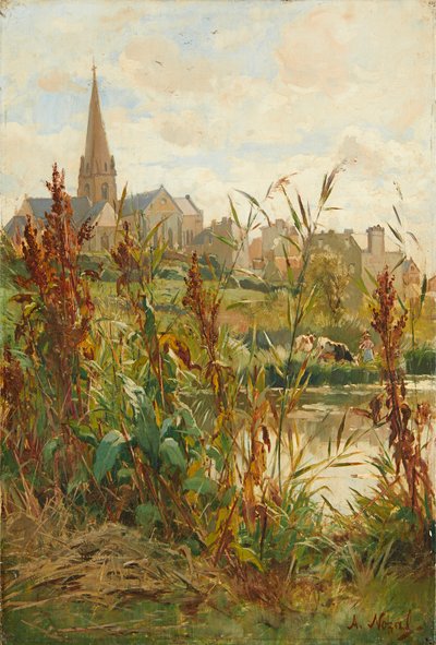 Kirche am Fluss von Alexandre Nozal