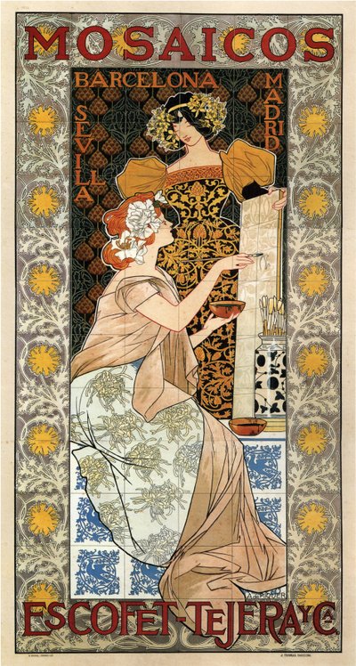 Mosaicos Escofet-Tejera Werbeplakat, 1900 von Alexandre de Riquer