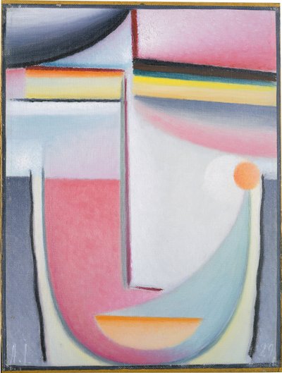 Abstrakter Kopf: Symphonie in Pink von Alexej von Jawlensky