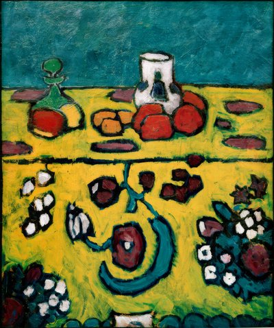 Stilleben mit bunter Decke von Alexej von Jawlensky