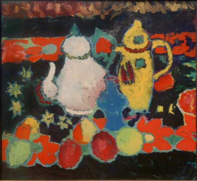 Stillleben mit gelber und weißer Kanne von Alexej von Jawlensky