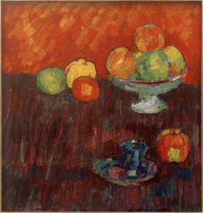 Stillleben mit Äpfeln und blauer Tasse von Alexej von Jawlensky