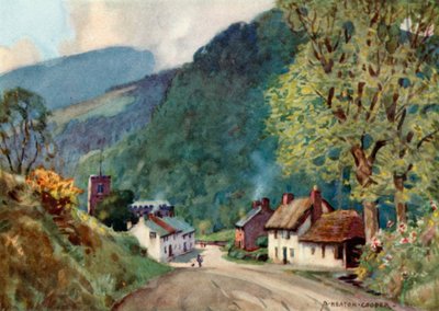 Crowcombe, in den Quantocks (Farblithografie) von Alfred Heaton Cooper