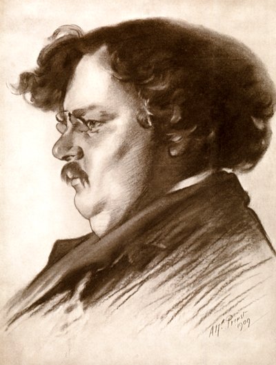 Gilbert Keith Chesterton, englischer Schriftsteller, 1909 1910 von Alfred Priest