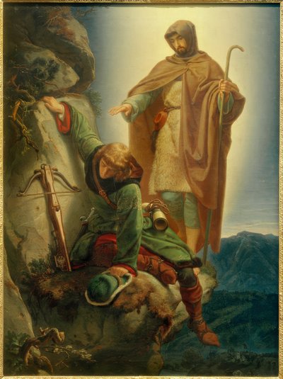 Schutzengel rettet Maximilian in der Martinswand von Alfred Rethel
