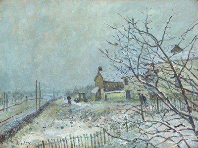 Erster Schnee in Veneux-Nadon von Alfred Sisley