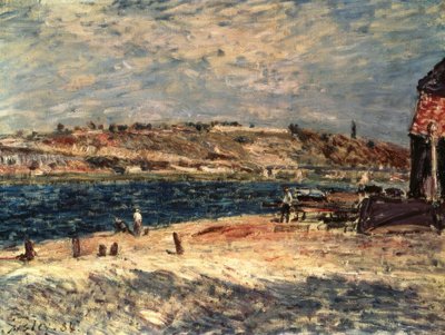 Flussufer in Saint-Mammes von Alfred Sisley