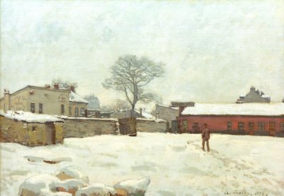 Unter dem Schnee, Bauernhof in Marly-le-Roi von Alfred Sisley
