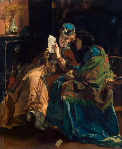 Angenehmer Brief, 1860er von Alfred Emile Stevens
