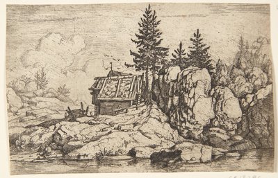 Kiefern bei einer Hütte von Allaert van Everdingen