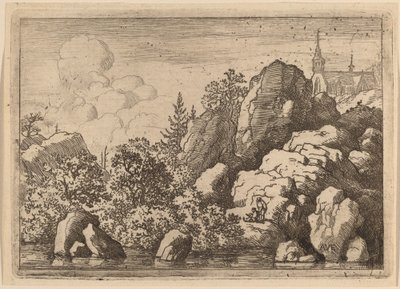 Kirche auf einem Hügel von Allart van Everdingen