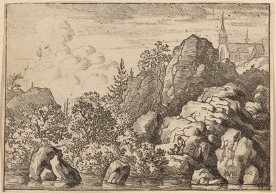 Kirche auf einem Hügel von Allart van Everdingen