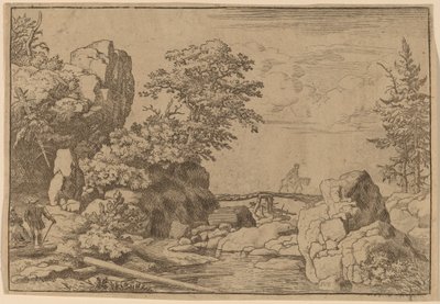 Reiter auf einer Brücke von Allart van Everdingen