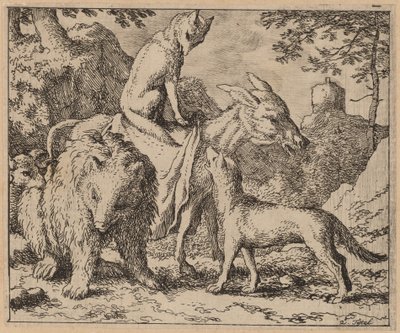 Reynard sitzt auf dem Esel von Allart van Everdingen
