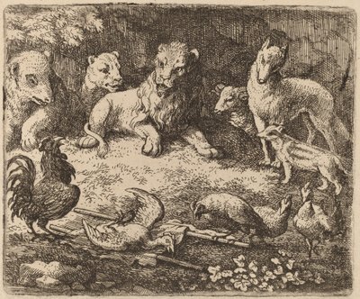 Der Hahn greift Reynard an von Allart van Everdingen
