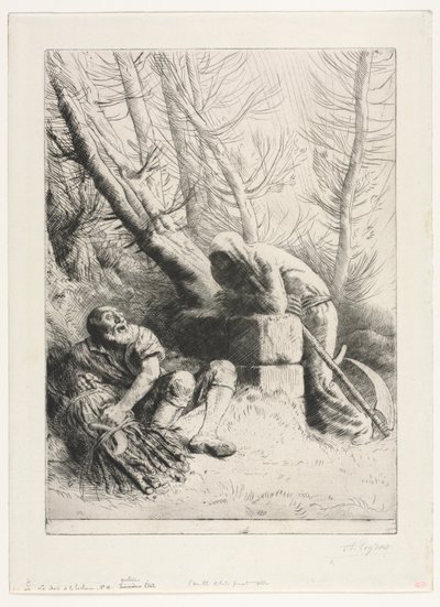 Der Tod und der Holzfäller von Alphonse Legros