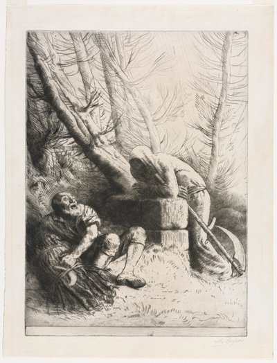 Der Tod und der Holzfäller, 1881 von Alphonse Legros