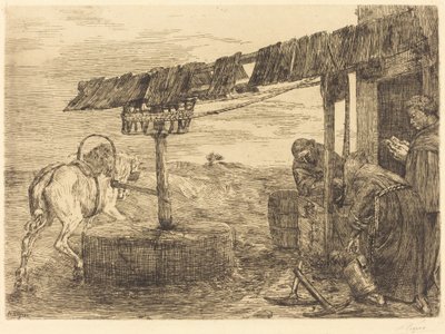 Pferdegetriebenes Mühlwerk Le manege von Alphonse Legros