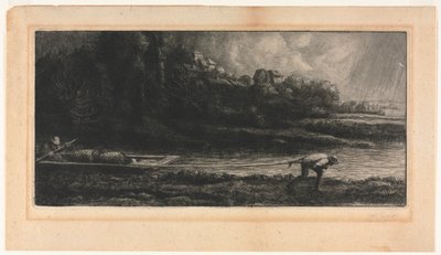Die Landschaft mit dem Boot von Alphonse Legros