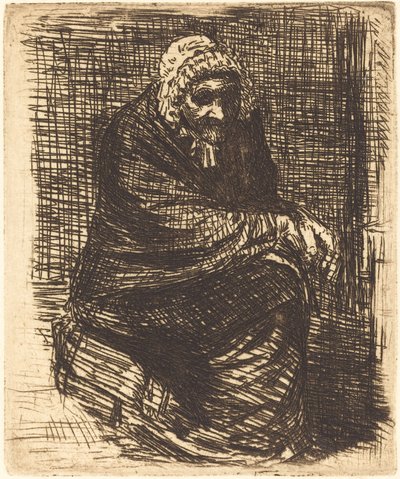 Sitzende alte Frau (La vieille femme assise) von Alphonse Legros