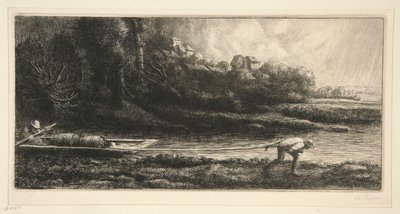 Landschaft im Boot von Alphonse Legros
