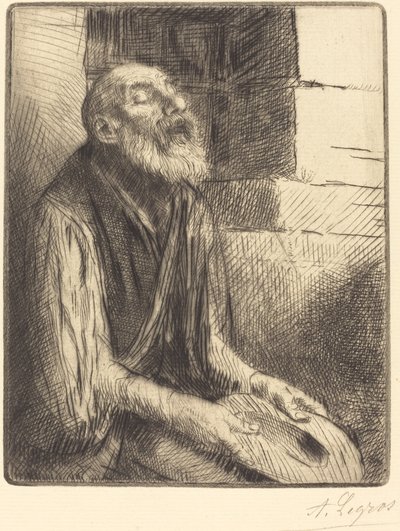 Sitzender Bettler (Mendiant assis) von Alphonse Legros