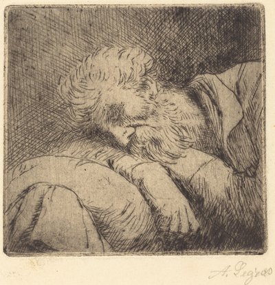 Schlafender Bettler von Alphonse Legros