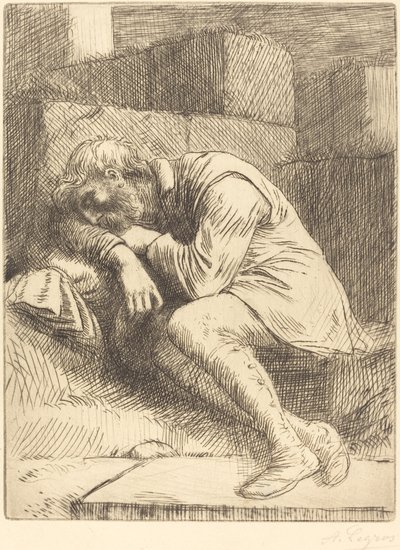 Schlafender Bettler von Alphonse Legros