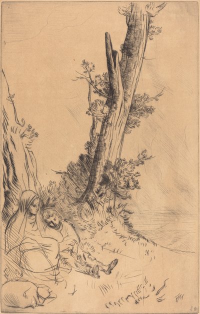 Reisende ruhen sich aus Les voyageurs fatigués von Alphonse Legros