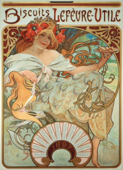 Biscuits Lefèvre-Utile von Alphonse Mucha