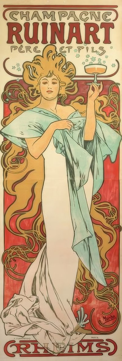 Champagne Ruinart Père et Fils von Alphonse Mucha