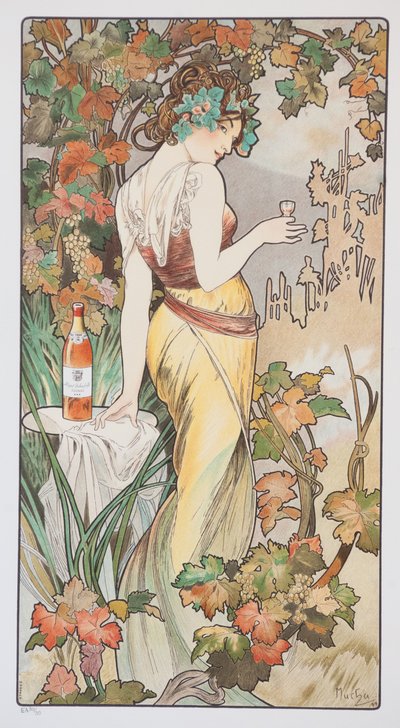 Cognac Bisquit, um 1899 von Alphonse Mucha