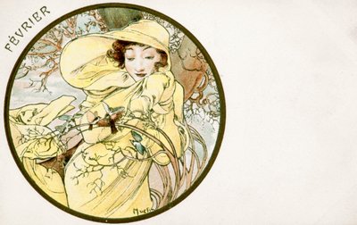 Februar von Alphonse Mucha