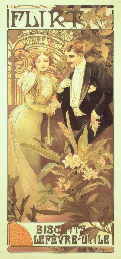 Flirt von Alphonse Mucha