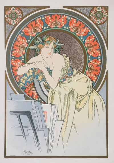 Die Frau mit den Mohnblumen, 1898 von Alphonse Mucha