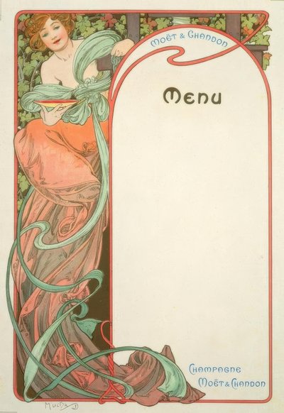 Moët & Chandon / Menü von Alphonse Mucha