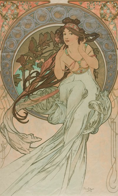 Musik aus den Künsten, 1898 von Alphonse Mucha