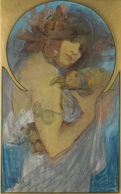 Studie für ein Poster Frucht von Alphonse Mucha