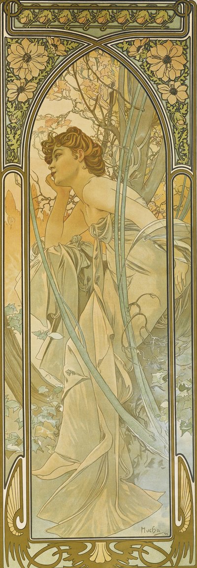 Die Tageszeiten: Abendtraum von Alphonse Mucha